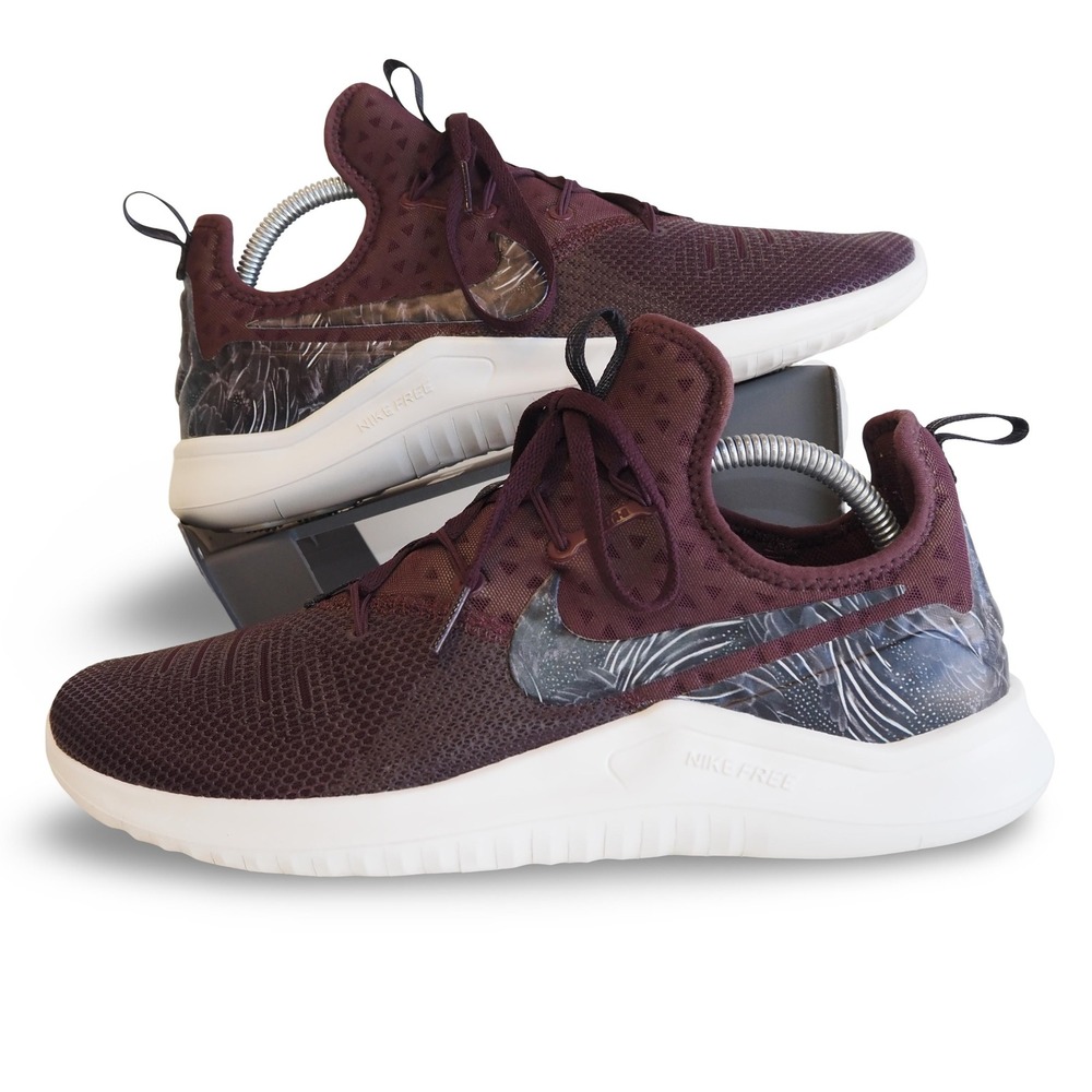 Nike Free TR 8 Print Womens 11 Burgundy Crush Training Shoes AH0709-600